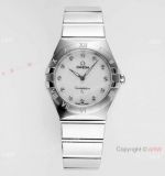 AF Factory Swiss Copy Omega Constellation Silver Steel Watch 28mm Women
